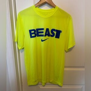 Nike dri fit BEAST men’s medium neon yellow tshirt. Excellent condition